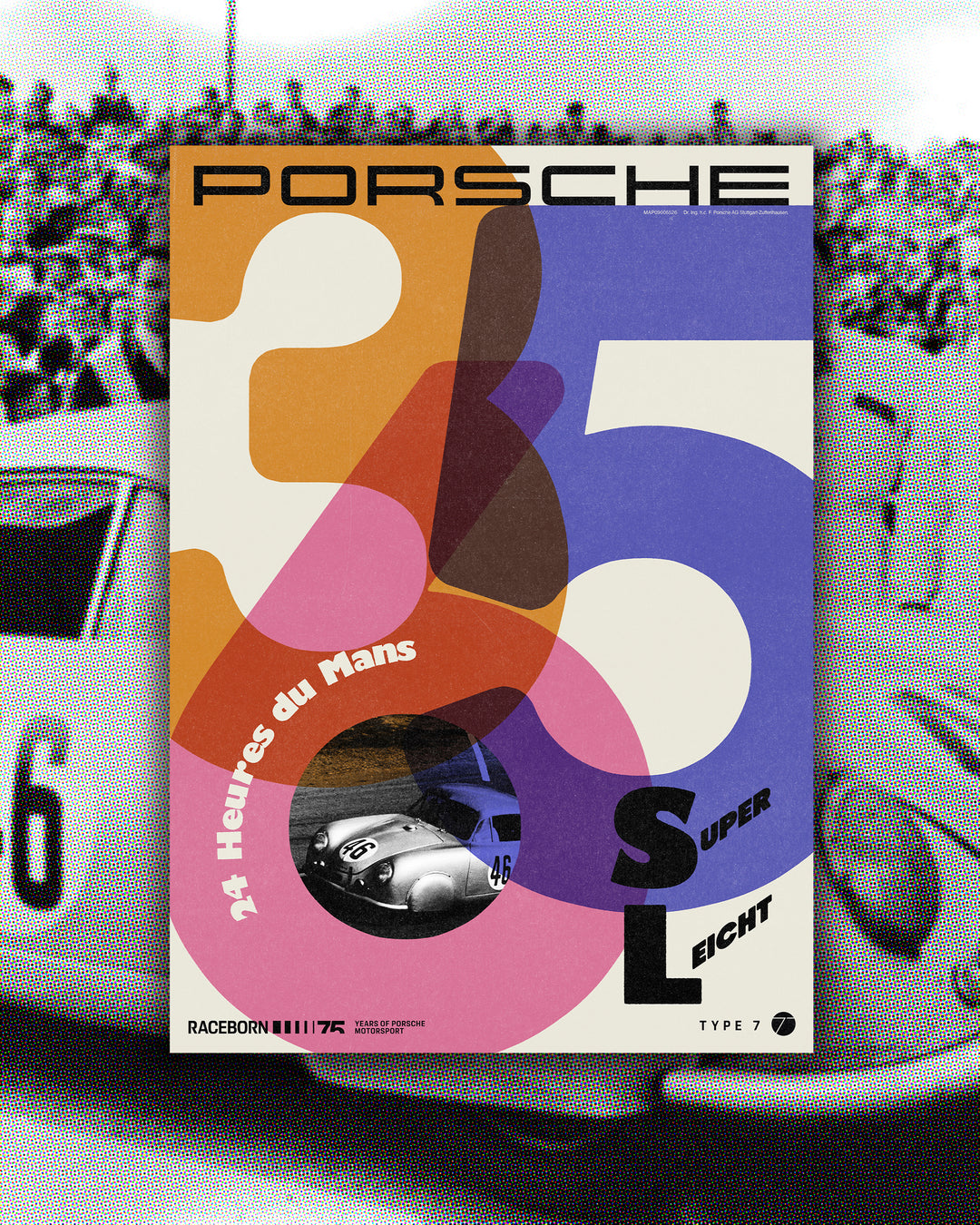 75 Years of Porsche Motorsport: 356 SL Le Mans Poster