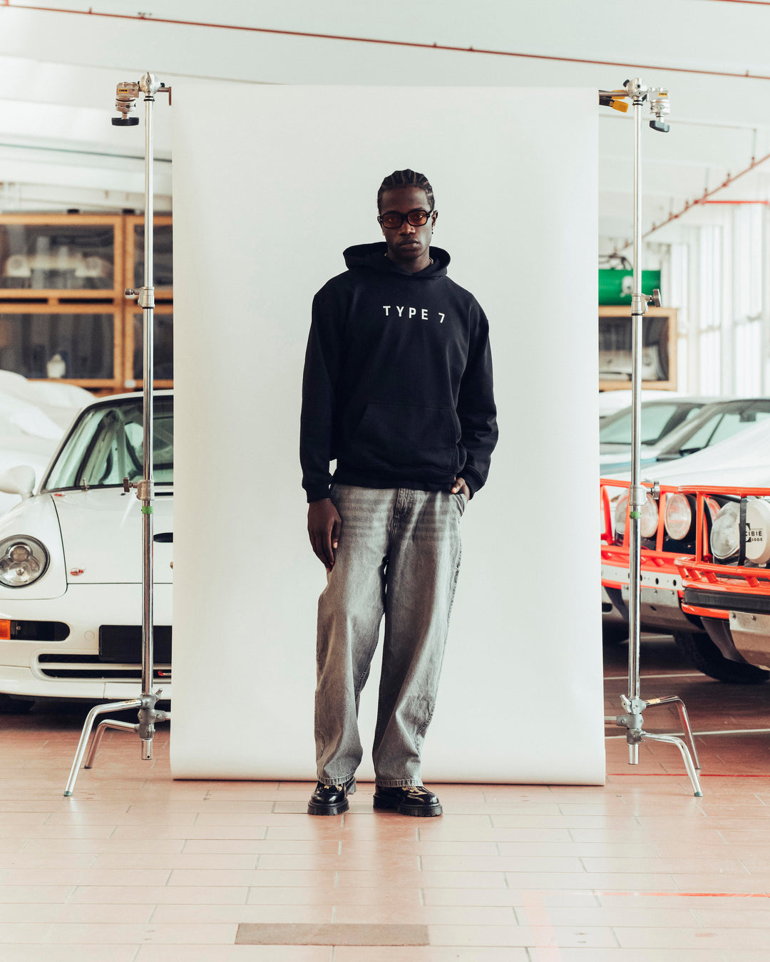 Text Logo Hooded Sweatshirt in Black