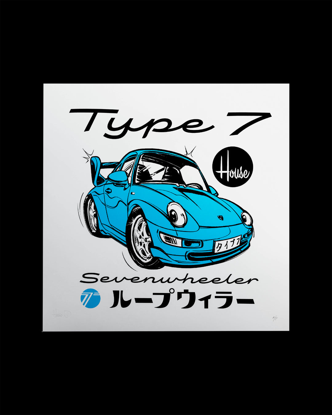 Sevenwheeler Art Print Riviera Blue