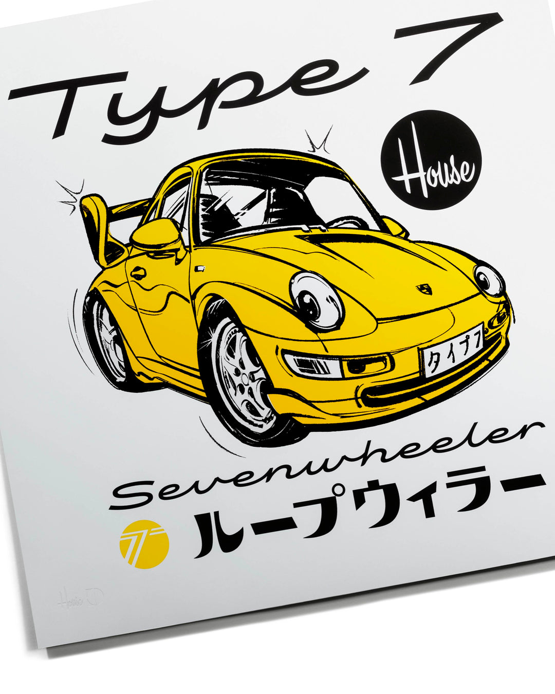 Sevenwheeler Art Print Speed Yellow
