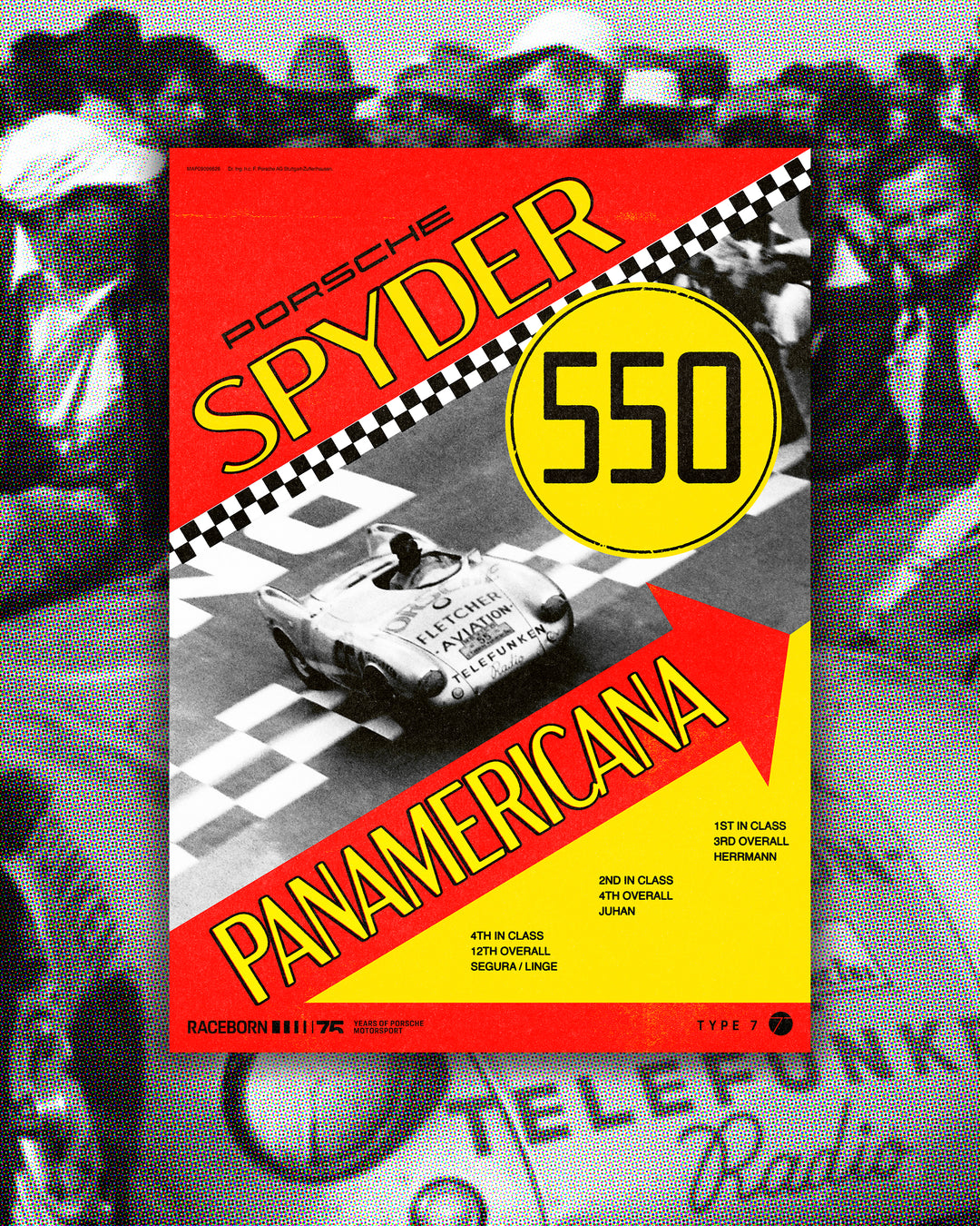75 Years of Porsche Motorsport: 550 Spyder Panamericana Poster